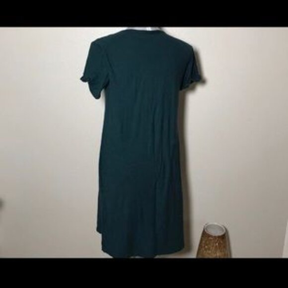 James Perse Rolled Sleeve Scoop Neck T-Shirt Dress - Picture 2 of 8